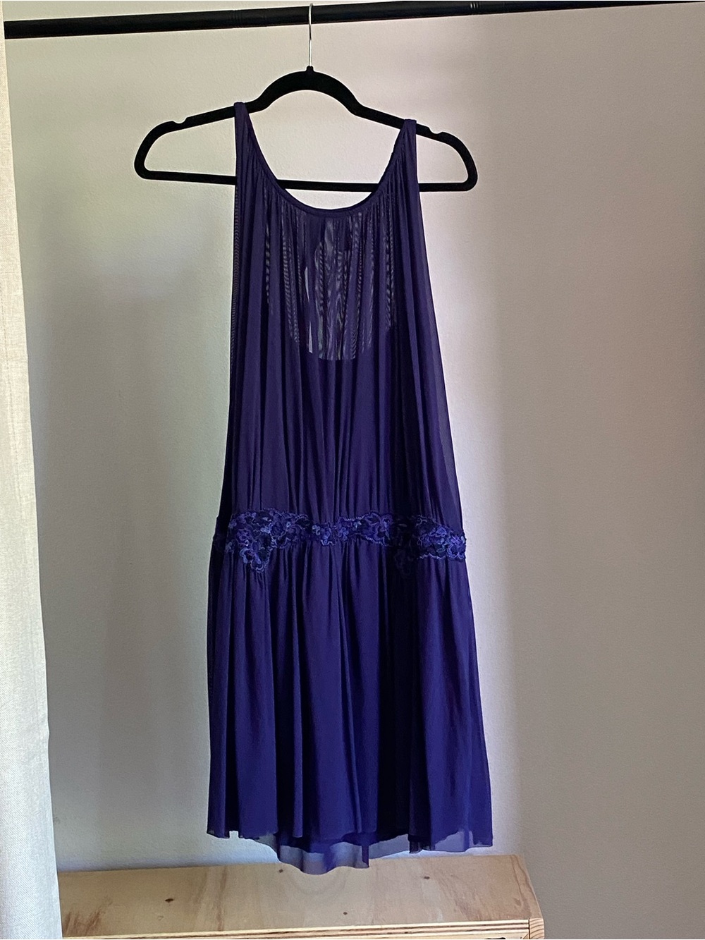Free People Sheer Sleeveless Purple Overlay Dress